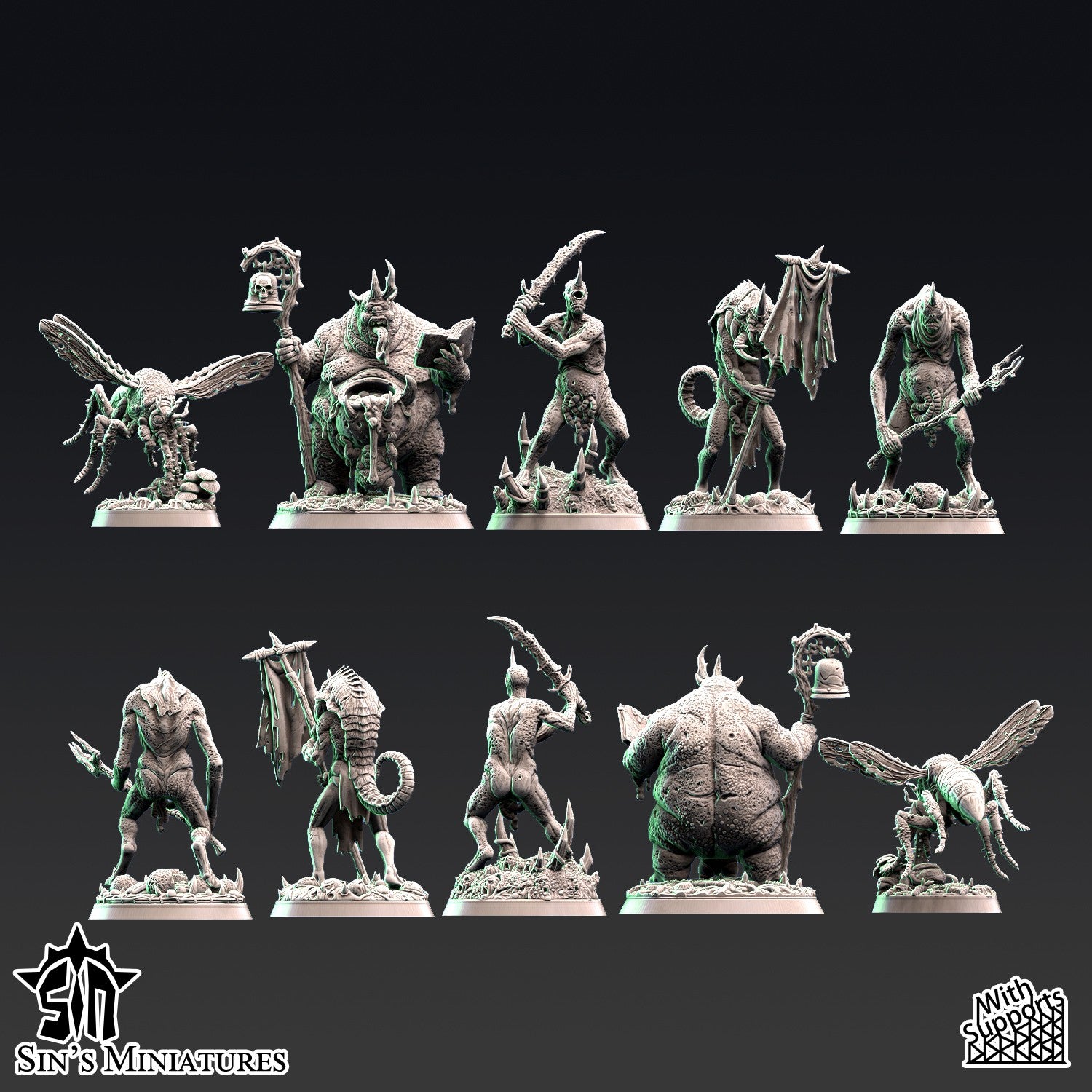 Miniatura Jardineros Demoniacos de la Plaga Reinos del Caos resina 32mm sin pintar - Drakholm