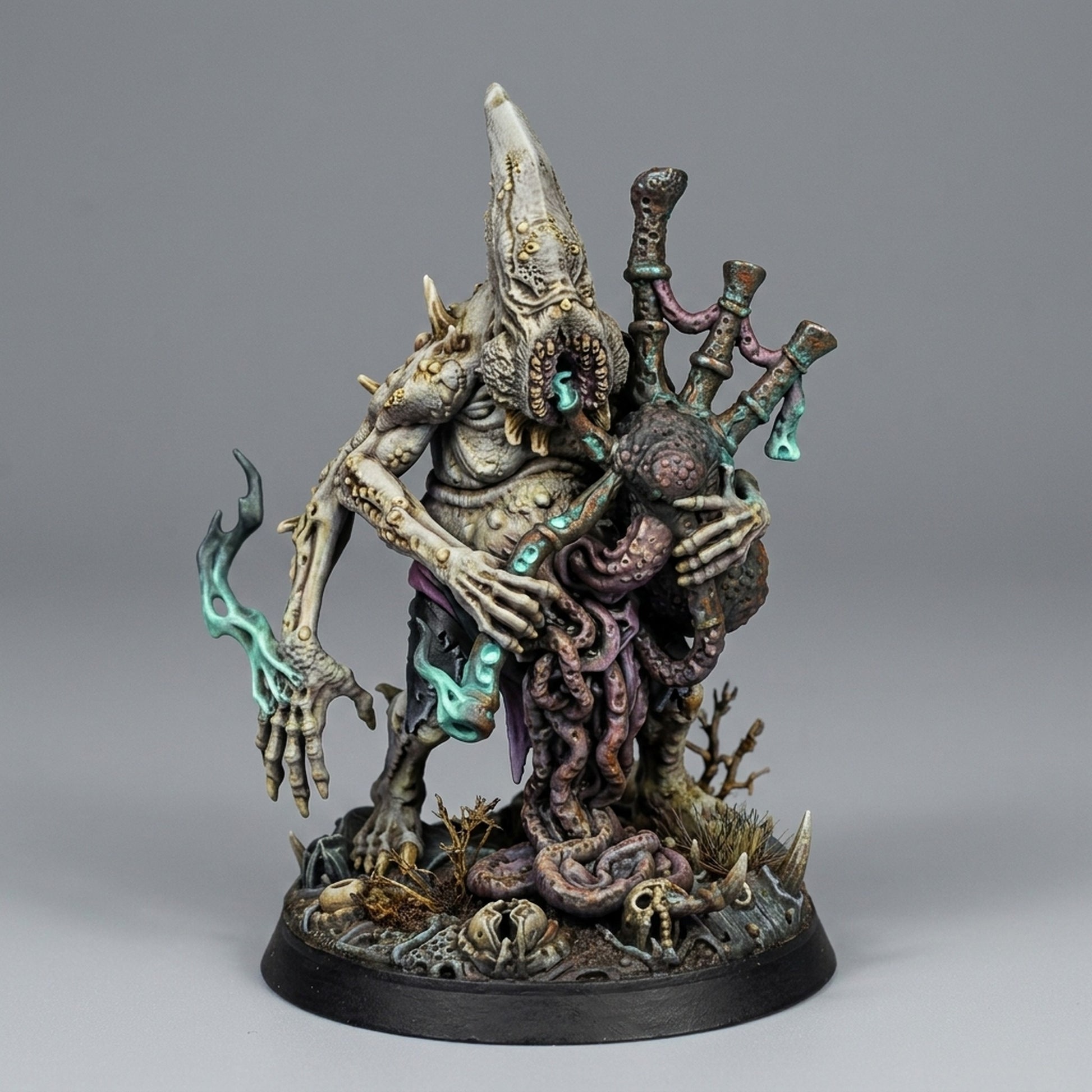 Miniatura Músico Demoniaco de la Plaga Reinos del Caos resina 32mm sin pintar - Drakholm
