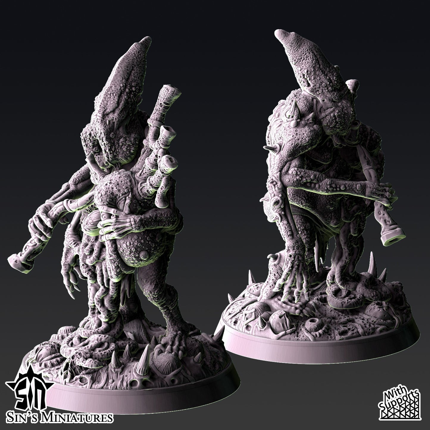 Miniatura Músico Demoniaco de la Plaga Reinos del Caos resina 32mm sin pintar - Drakholm