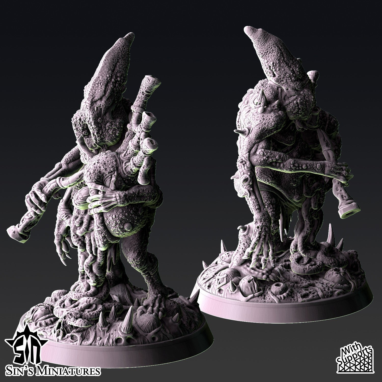 Miniatura Músico Demoniaco de la Plaga Reinos del Caos resina 32mm sin pintar - Drakholm