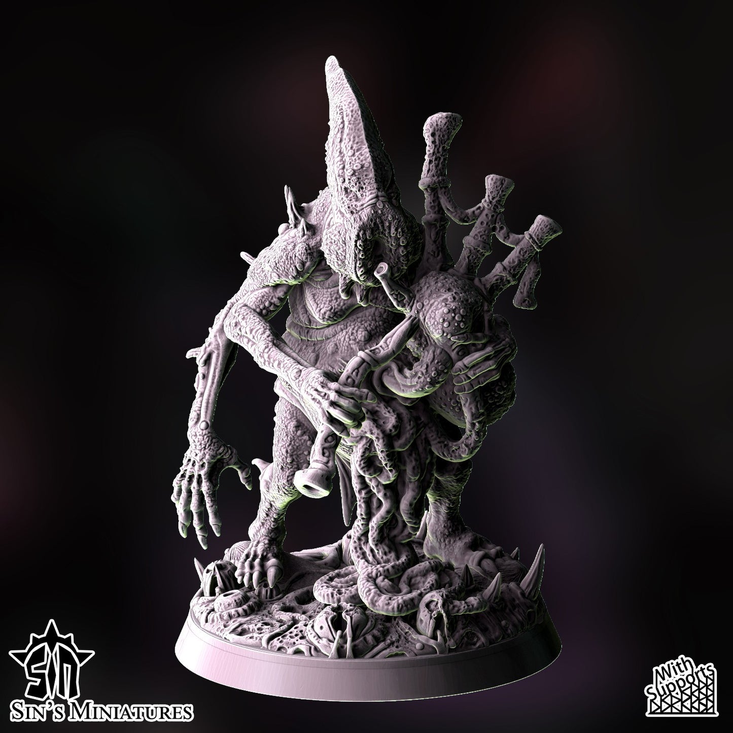Miniatura Músico Demoniaco de la Plaga Reinos del Caos resina 32mm sin pintar - Drakholm