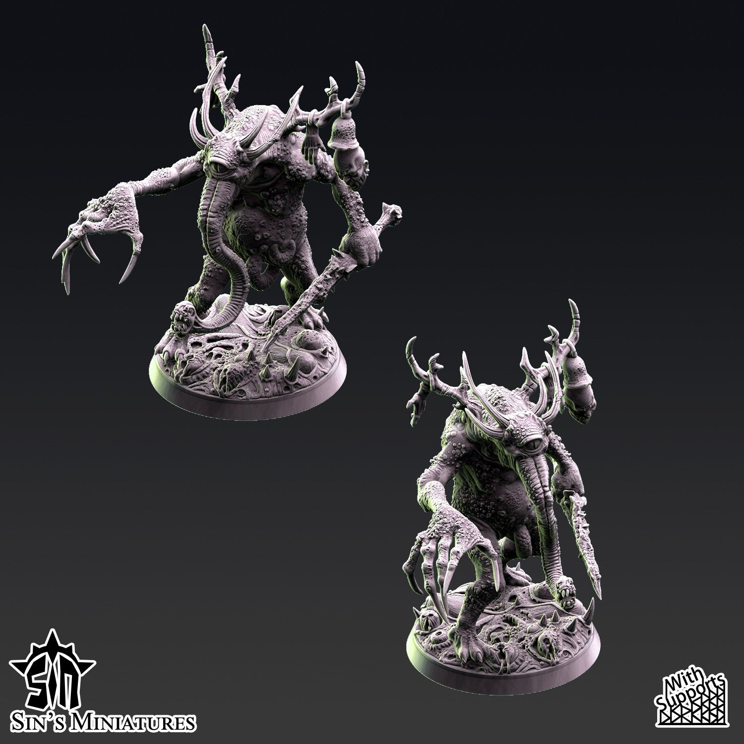 Miniatura Demonio Presagio de la Plaga Reinos del Caos resina 32mm sin pintar - Drakholm
