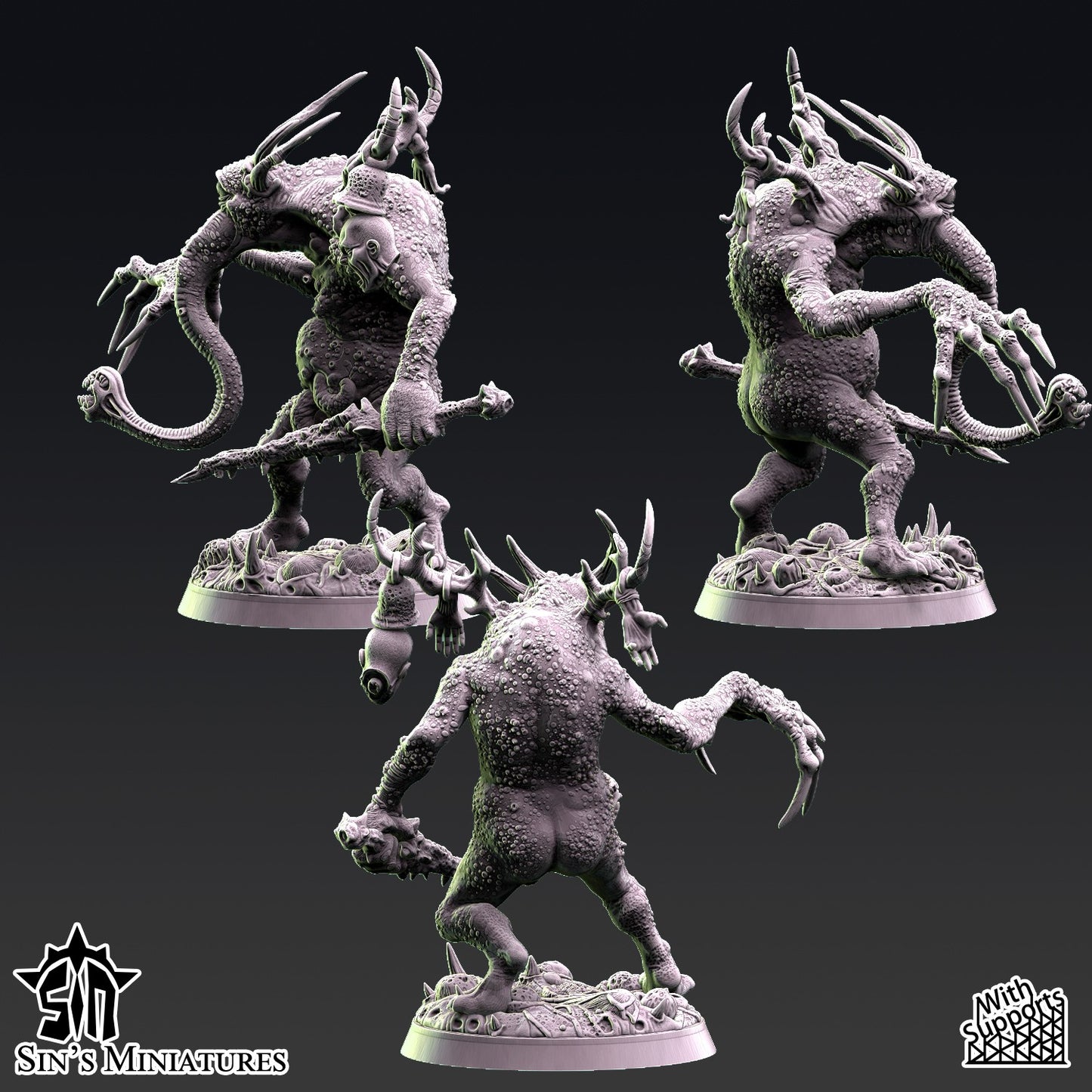Miniatura Demonio Presagio de la Plaga Reinos del Caos resina 32mm sin pintar - Drakholm