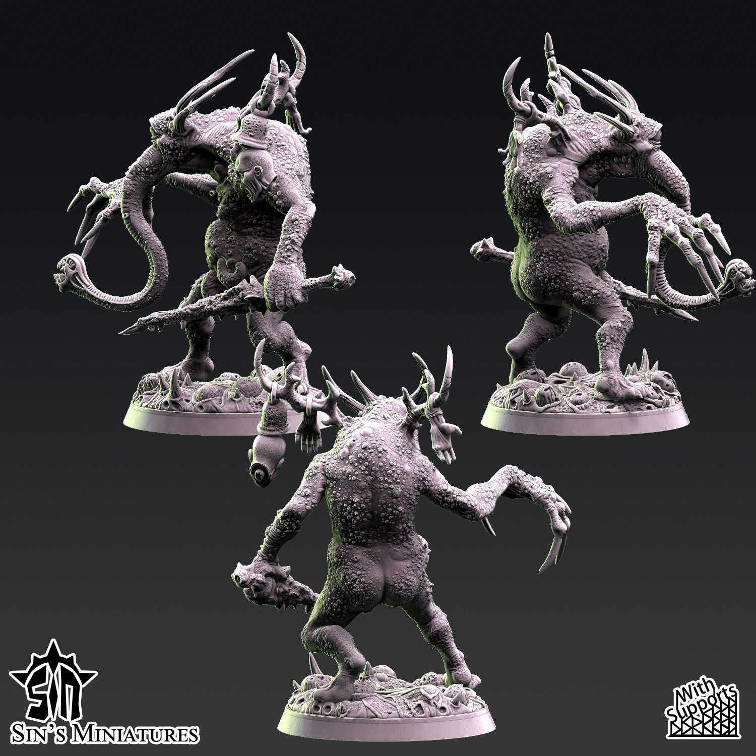 Miniatura Demonio Presagio de la Plaga Reinos del Caos resina 32mm sin pintar - Drakholm
