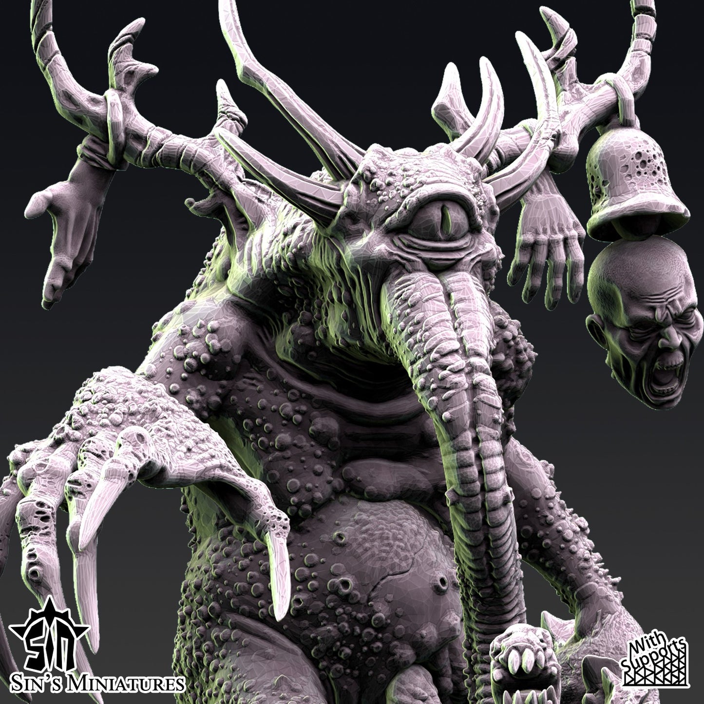 Miniatura Demonio Presagio de la Plaga Reinos del Caos resina 32mm sin pintar - Drakholm
