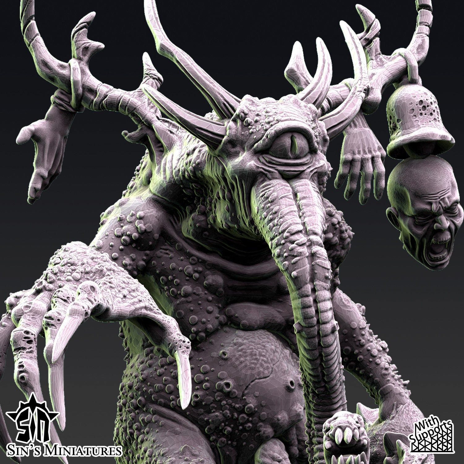 Miniatura Demonio Presagio de la Plaga Reinos del Caos resina 32mm sin pintar - Drakholm