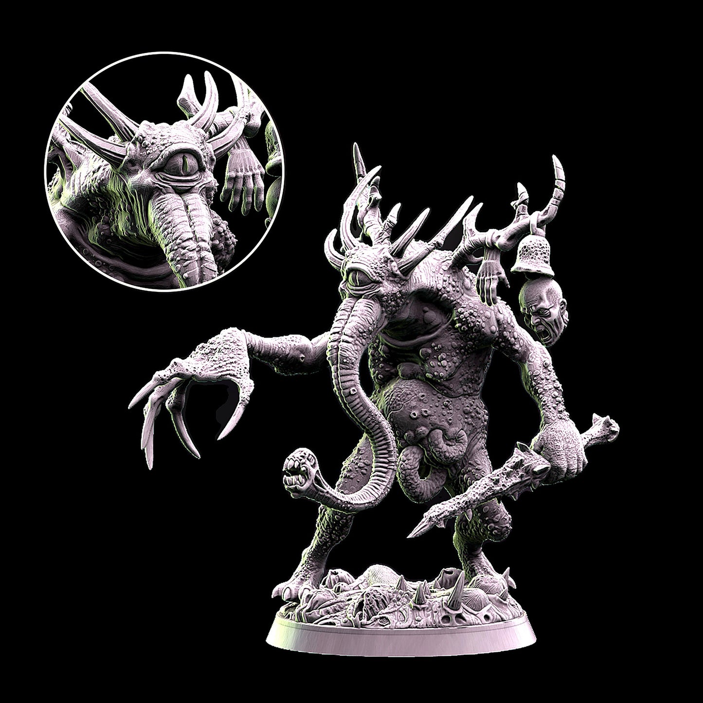 Miniatura Demonio Presagio de la Plaga Reinos del Caos resina 32mm sin pintar - Drakholm