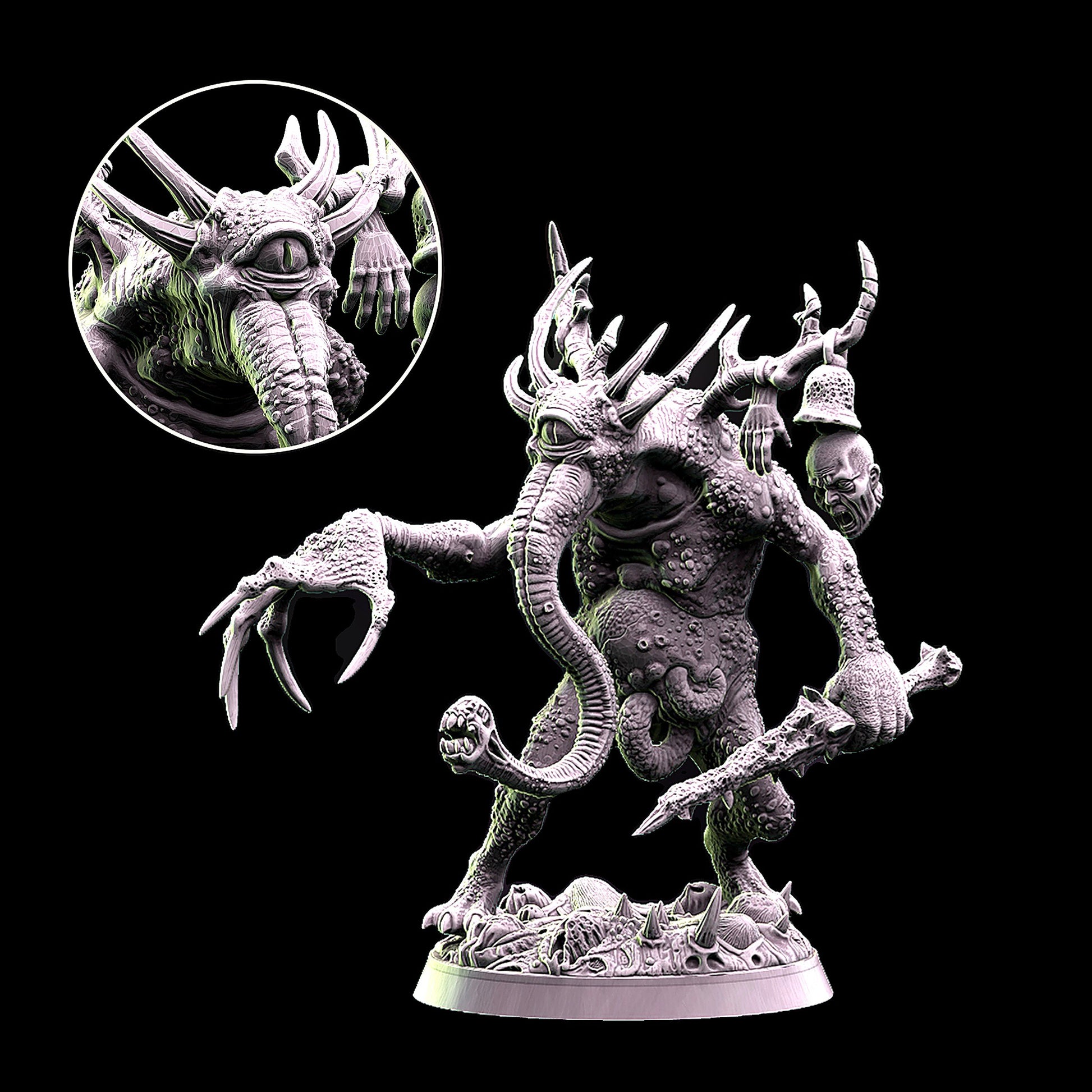 Miniatura Demonio Presagio de la Plaga Reinos del Caos resina 32mm sin pintar - Drakholm