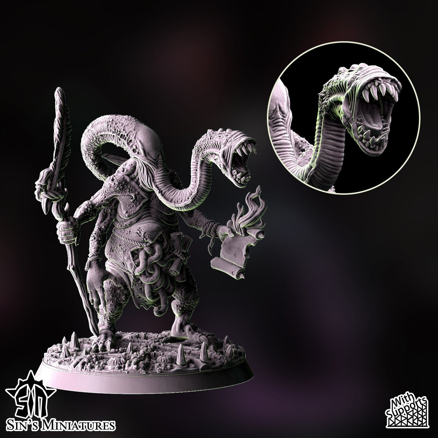 Miniatura Demonio Testigo de la Plaga Reinos del Caos resina 32mm sin pintar - Drakholm