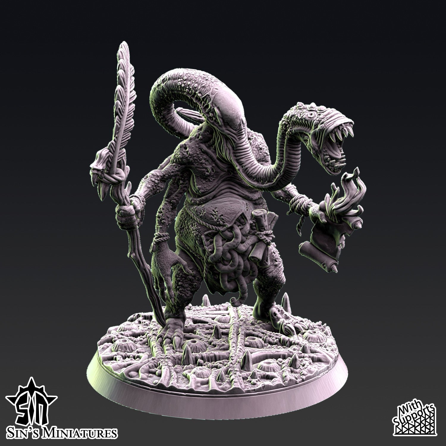 Miniatura Demonio Testigo de la Plaga Reinos del Caos resina 32mm sin pintar - Drakholm
