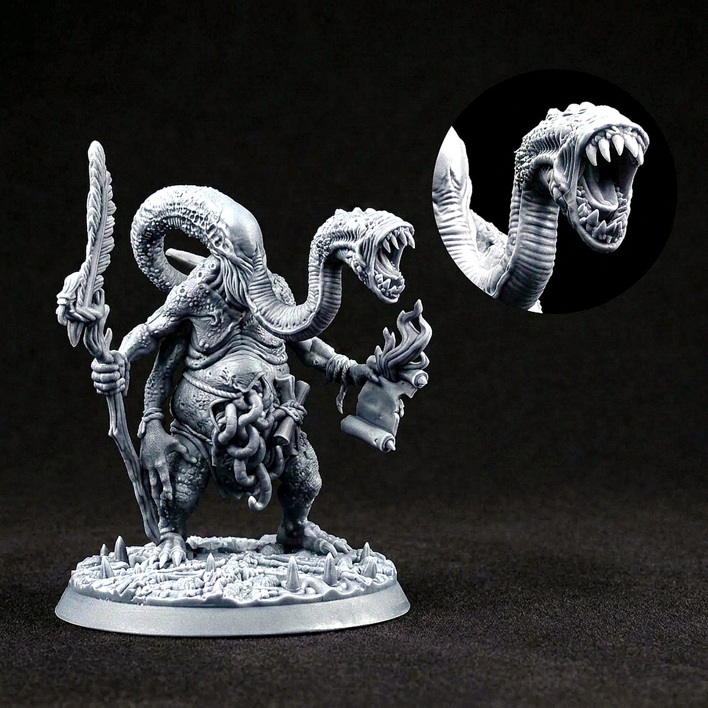 Miniatura Demonio Testigo de la Plaga Reinos del Caos resina 32mm sin pintar - Drakholm
