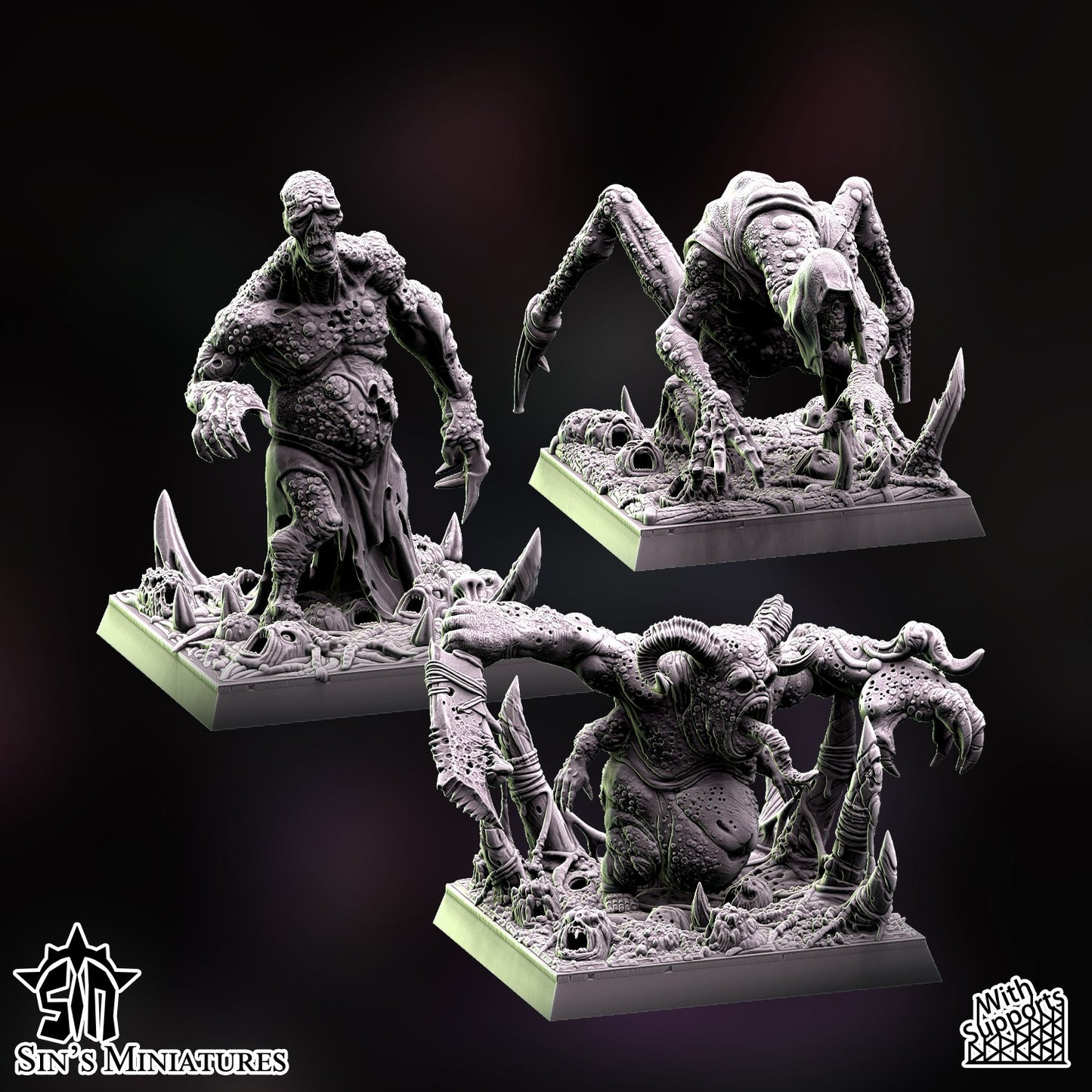 Miniatura Renegados de la Plaga Reinos del Caos resina 32mm sin pintar - Drakholm