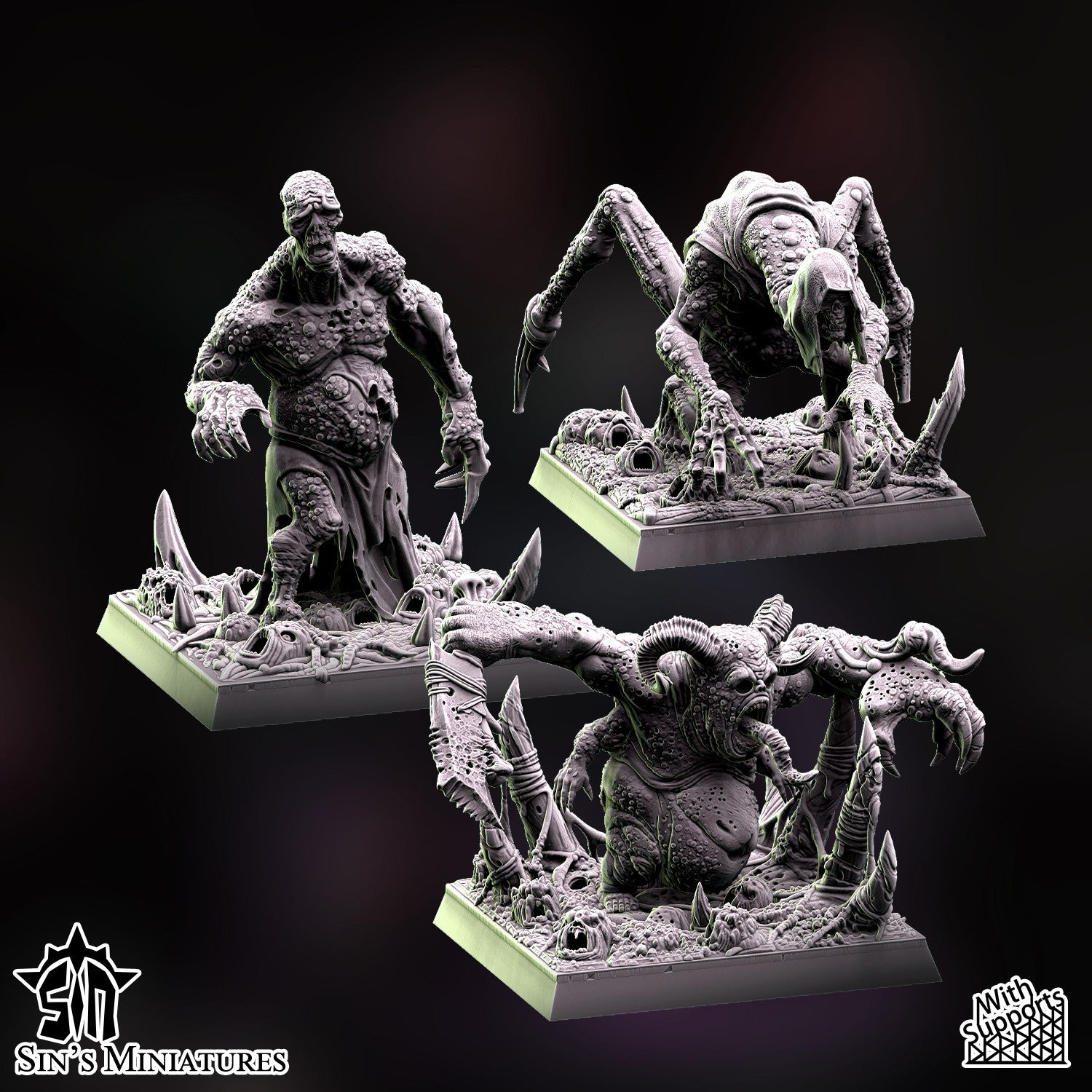 Miniatura Renegados de la Plaga Reinos del Caos resina 32mm sin pintar - Drakholm