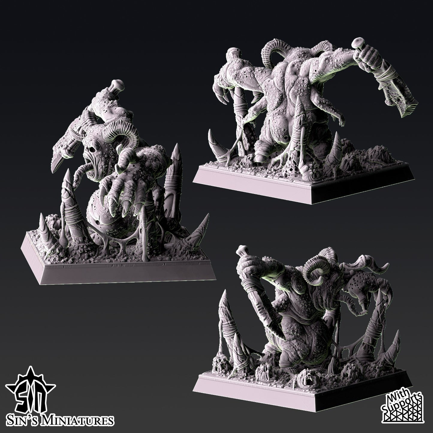 Miniatura Renegados de la Plaga Reinos del Caos resina 32mm sin pintar - Drakholm