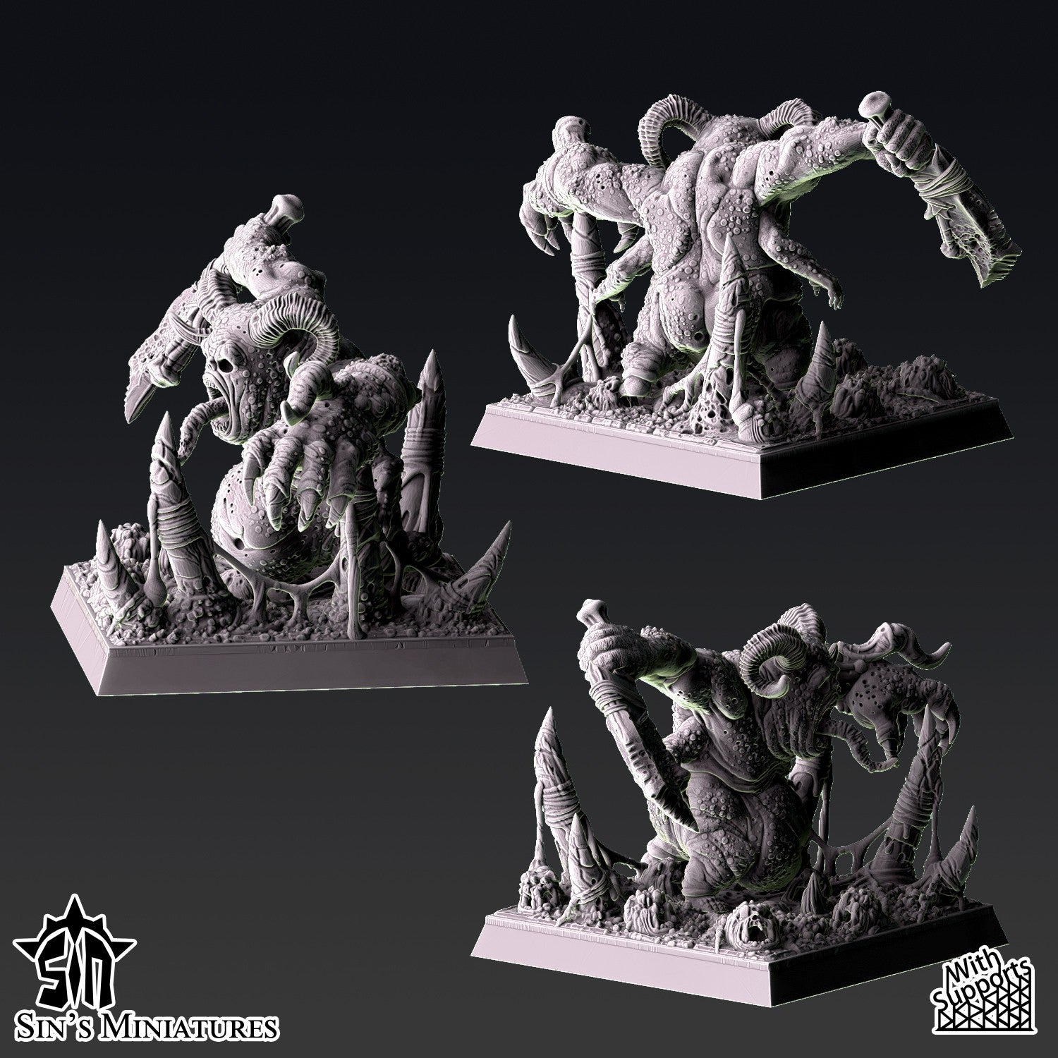 Miniatura Renegados de la Plaga Reinos del Caos resina 32mm sin pintar - Drakholm