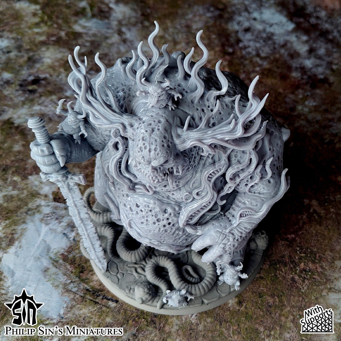 Miniatura Gran Demonio de la Plaga Reinos del Caos resina 32mm sin pintar - Drakholm