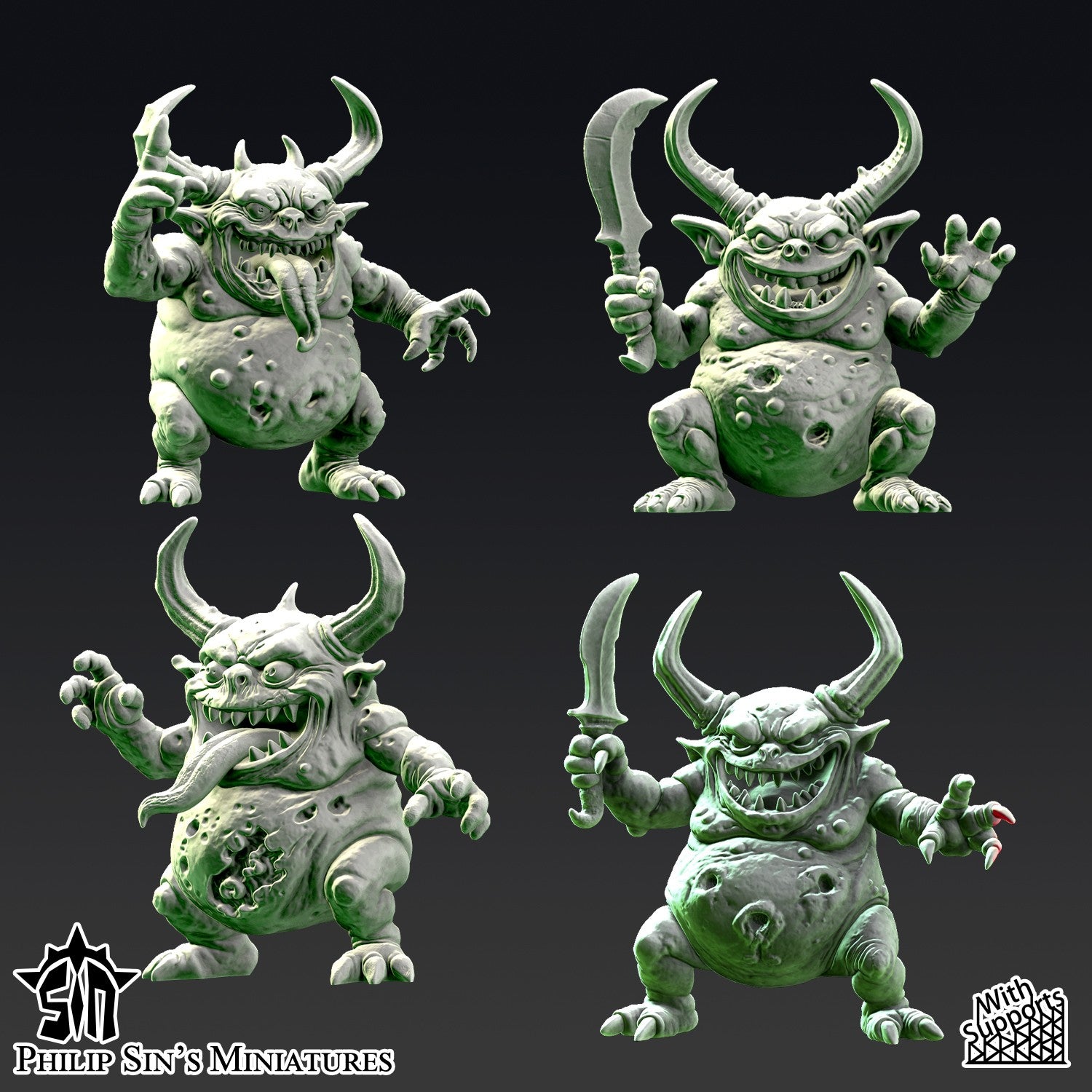 Miniatura Gran Demonio de la Plaga Reinos del Caos resina 32mm sin pintar - Drakholm