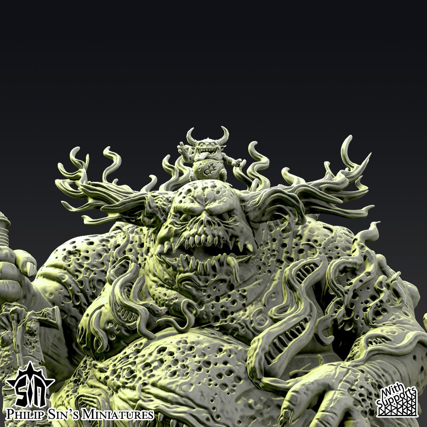Miniatura Gran Demonio de la Plaga Reinos del Caos resina 32mm sin pintar - Drakholm