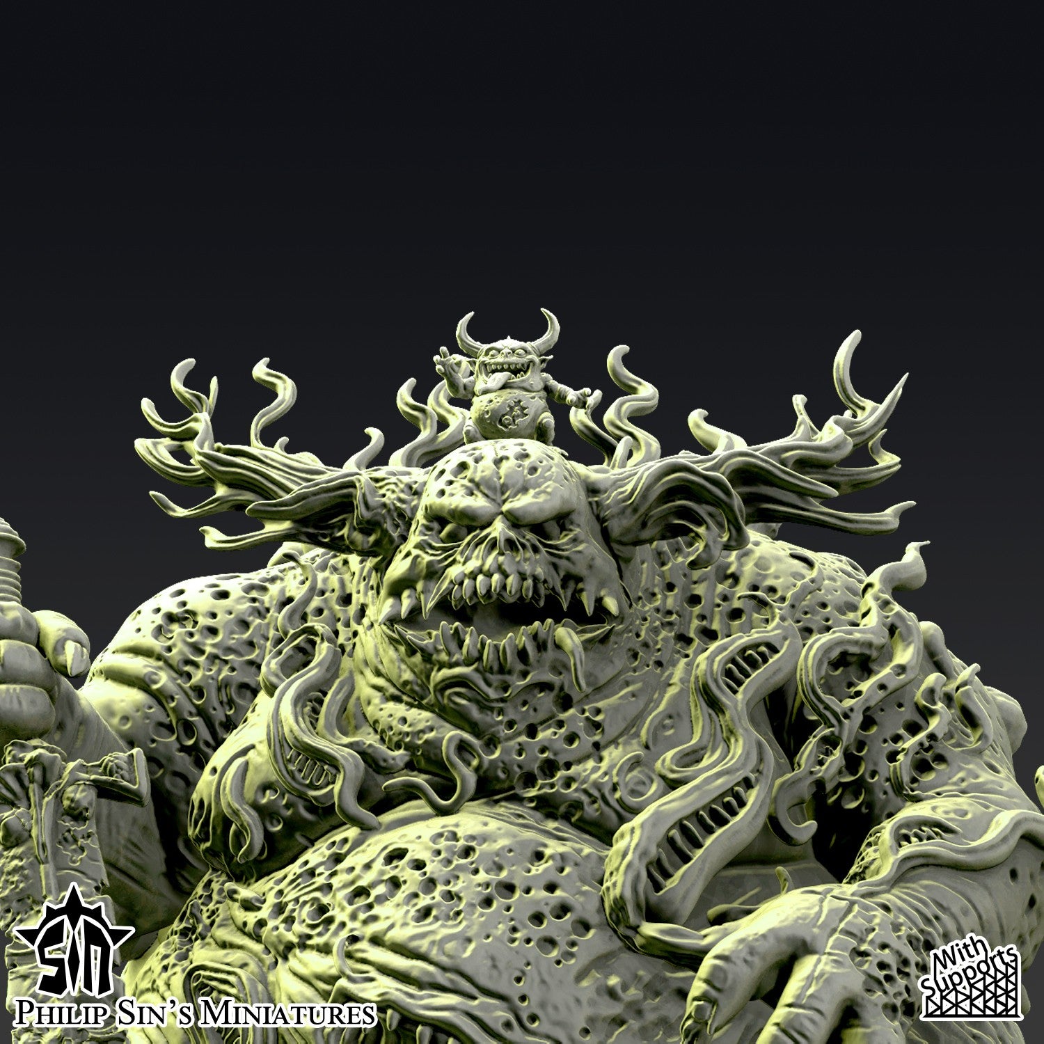 Miniatura Gran Demonio de la Plaga Reinos del Caos resina 32mm sin pintar - Drakholm