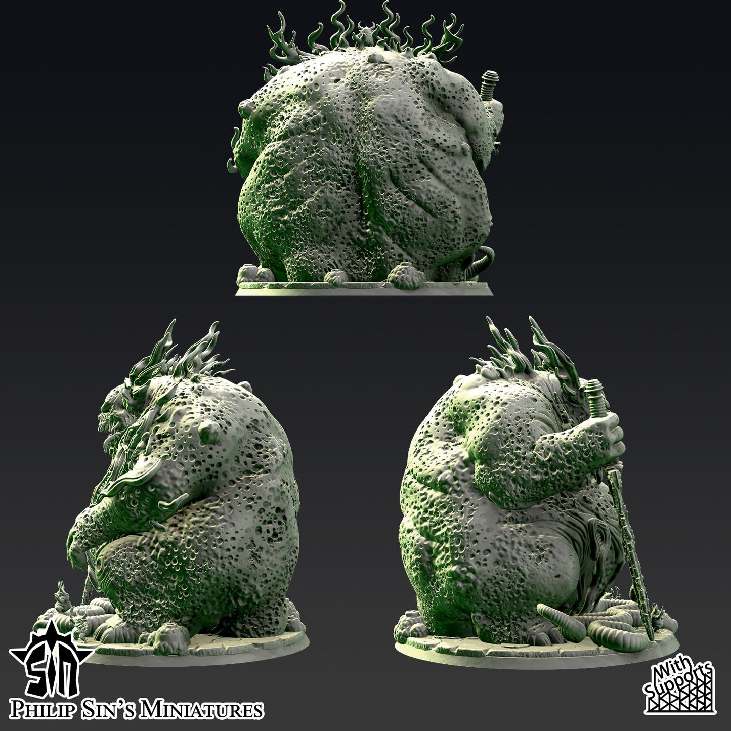 Miniatura Gran Demonio de la Plaga Reinos del Caos resina 32mm sin pintar - Drakholm