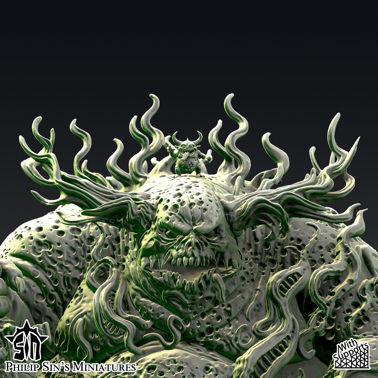 Miniatura Gran Demonio de la Plaga Reinos del Caos resina 32mm sin pintar - Drakholm