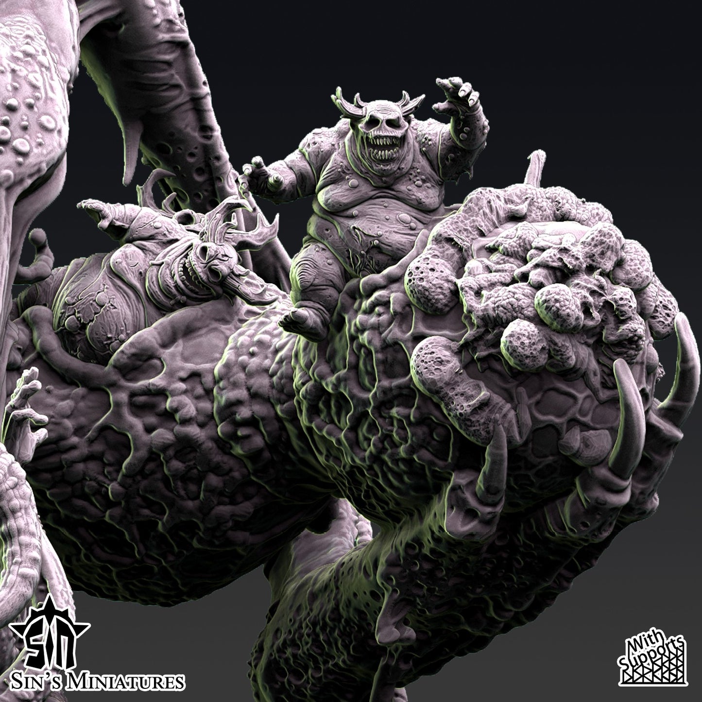 Miniatura Gran Demonio Hechicero de la Plaga Reinos del Caos resina 32mm sin pintar - Drakholm