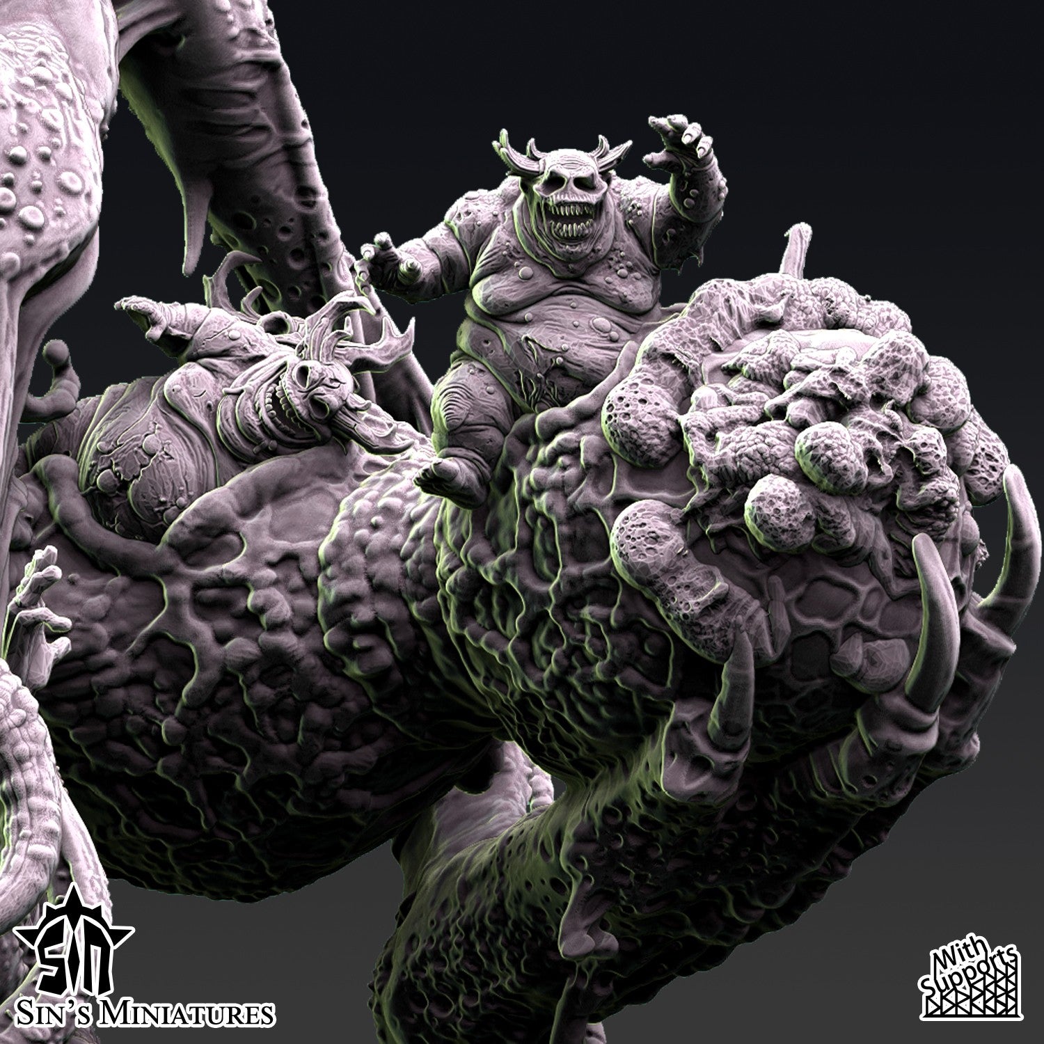 Miniatura Gran Demonio Hechicero de la Plaga Reinos del Caos resina 32mm sin pintar - Drakholm