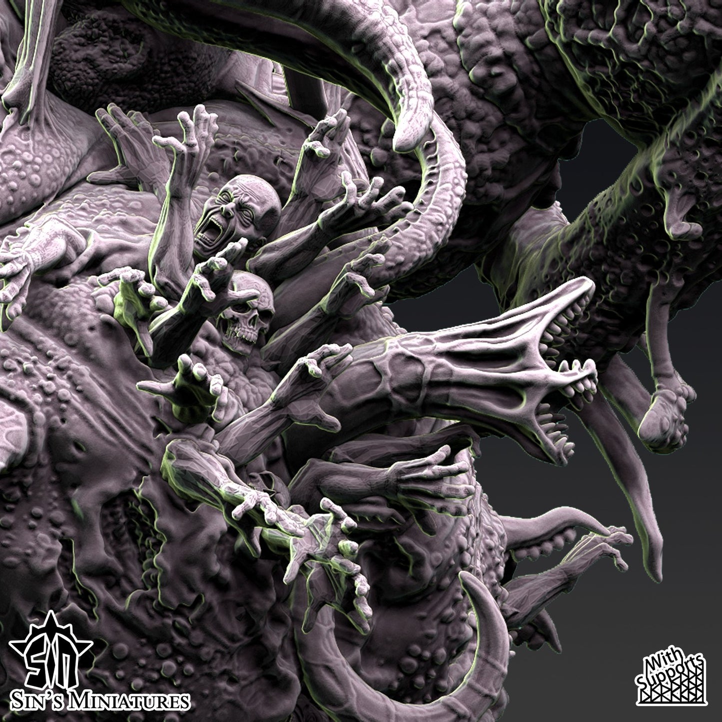 Miniatura Gran Demonio Hechicero de la Plaga Reinos del Caos resina 32mm sin pintar - Drakholm