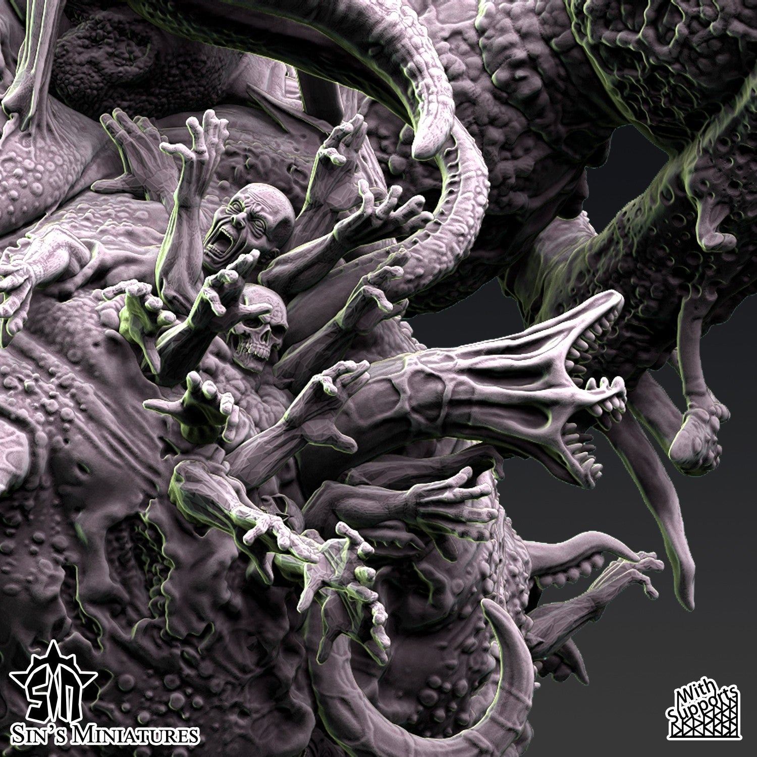Miniatura Gran Demonio Hechicero de la Plaga Reinos del Caos resina 32mm sin pintar - Drakholm