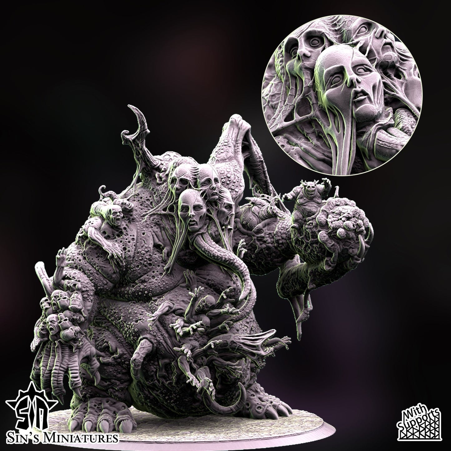 Miniatura Gran Demonio Hechicero de la Plaga Reinos del Caos resina 32mm sin pintar - Drakholm