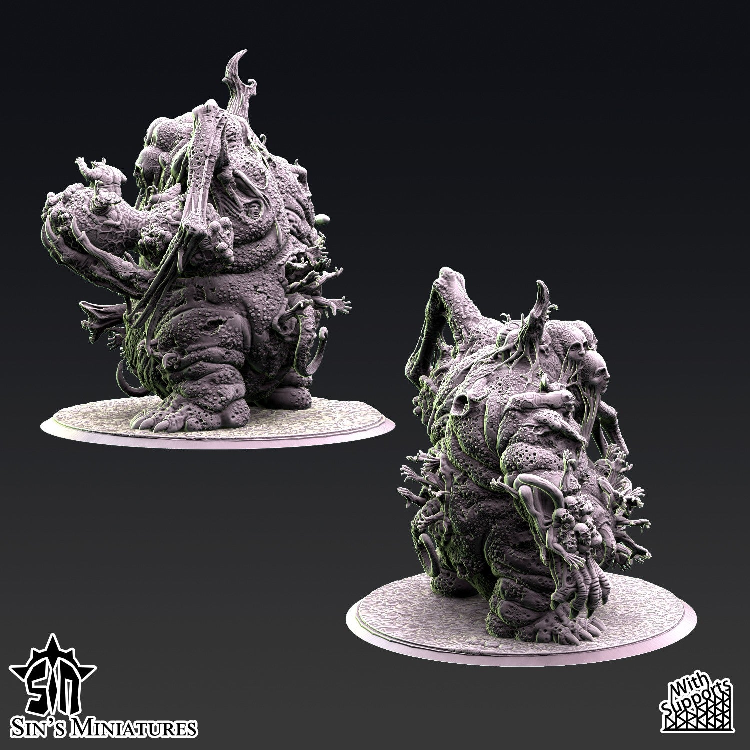 Miniatura Gran Demonio Hechicero de la Plaga Reinos del Caos resina 32mm sin pintar - Drakholm