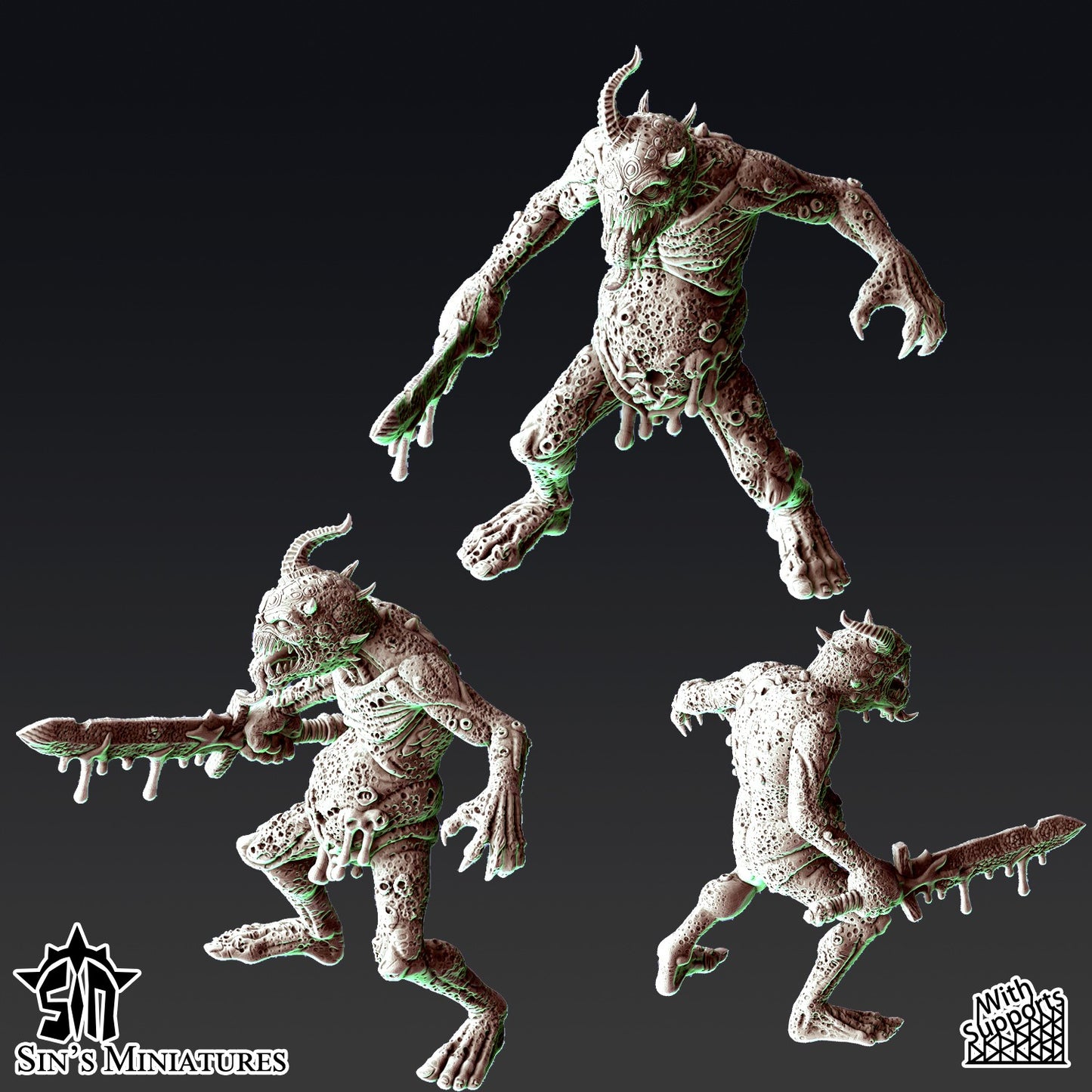 Miniatura Demonios Menores de la Plaga Reinos del Caos resina 32mm sin pintar - Drakholm