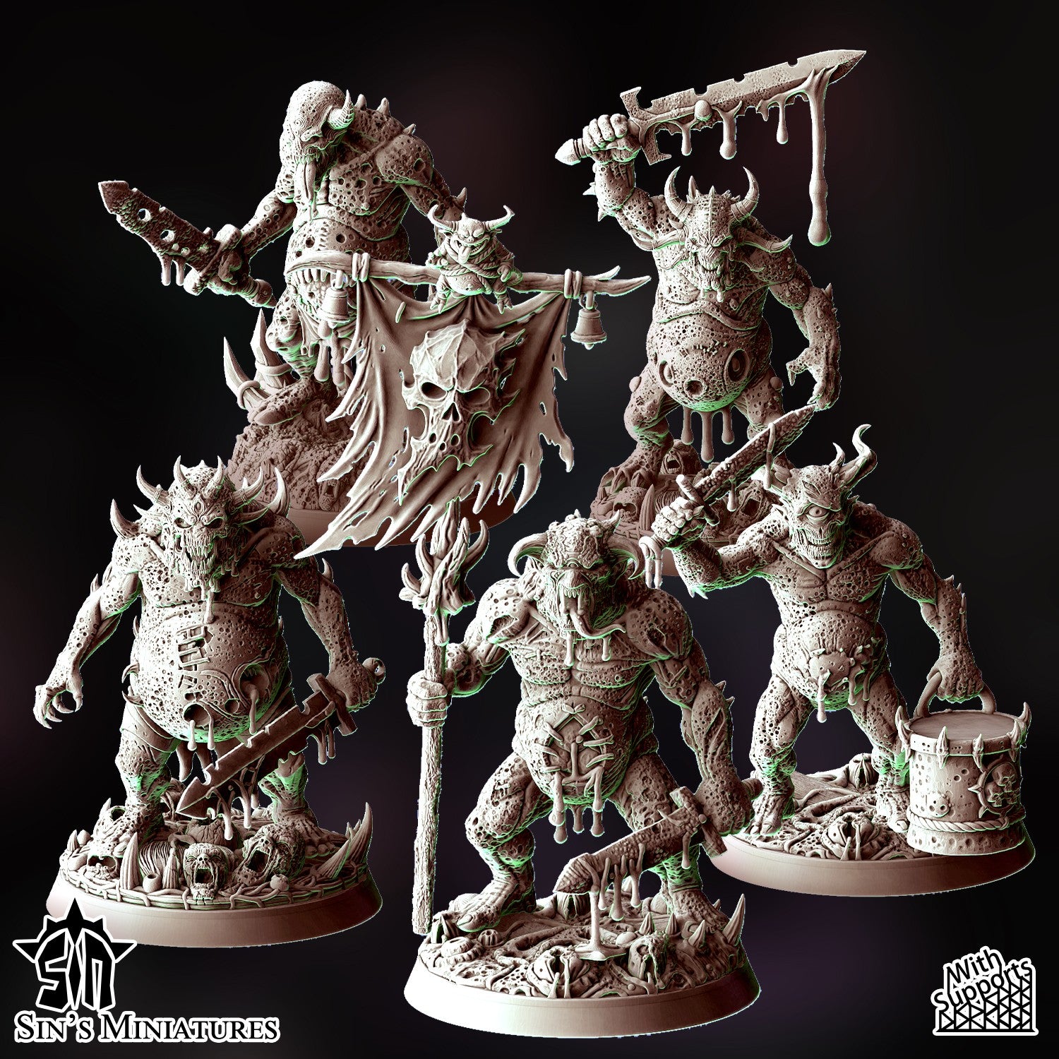 Miniatura Demonios Menores de la Plaga Reinos del Caos resina 32mm sin pintar - Drakholm