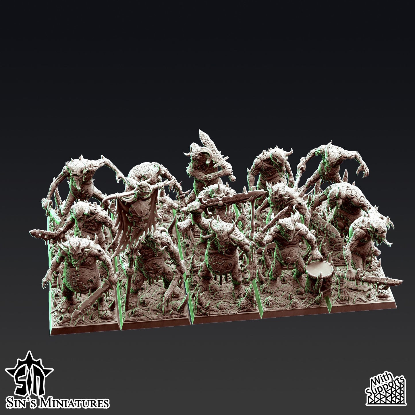 Miniatura Demonios Menores de la Plaga Reinos del Caos resina 32mm sin pintar - Drakholm