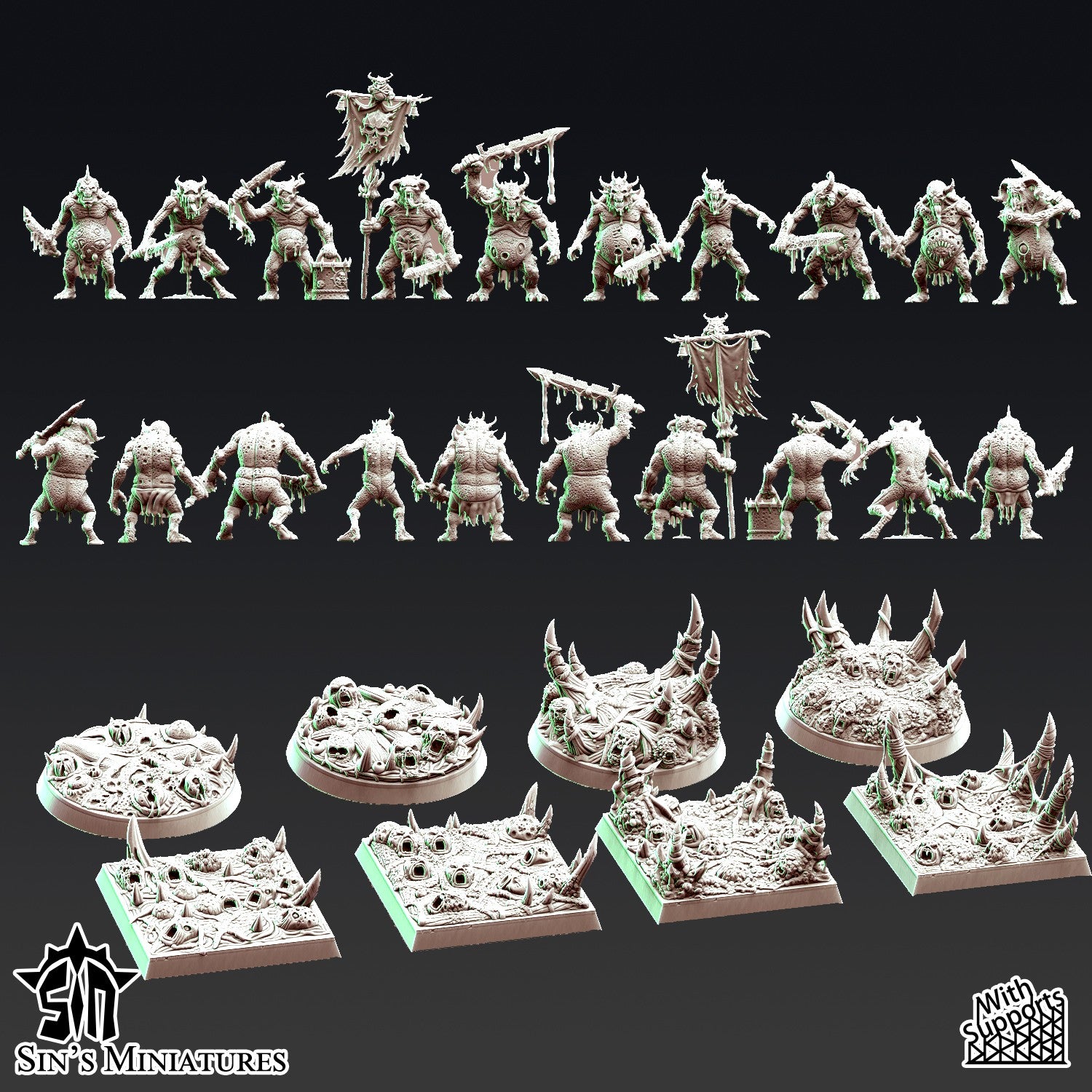 Miniatura Demonios Menores de la Plaga Reinos del Caos resina 32mm sin pintar - Drakholm