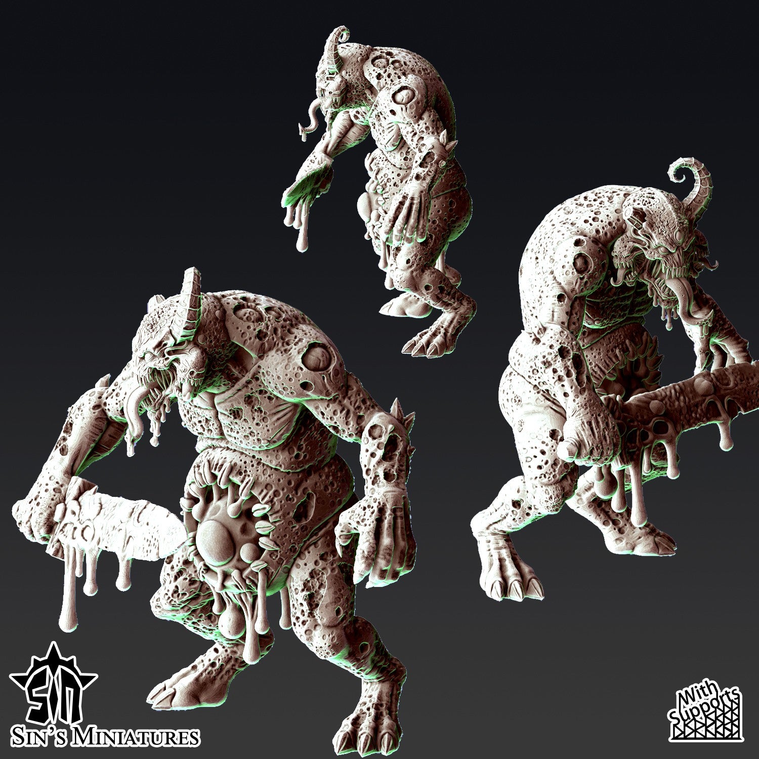 Miniatura Demonios Menores de la Plaga Reinos del Caos resina 32mm sin pintar - Drakholm