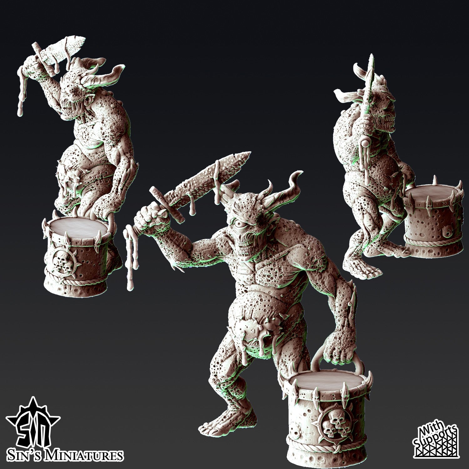 Miniatura Demonios Menores de la Plaga Reinos del Caos resina 32mm sin pintar - Drakholm