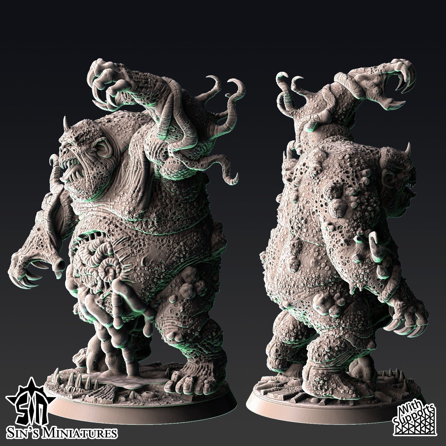 Miniatura Ogros de la Plaga Reinos del Caos resina 32mm sin pintar - Drakholm