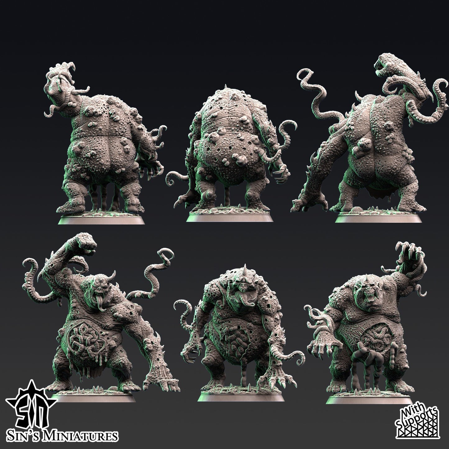 Miniatura Ogros de la Plaga Reinos del Caos resina 32mm sin pintar - Drakholm