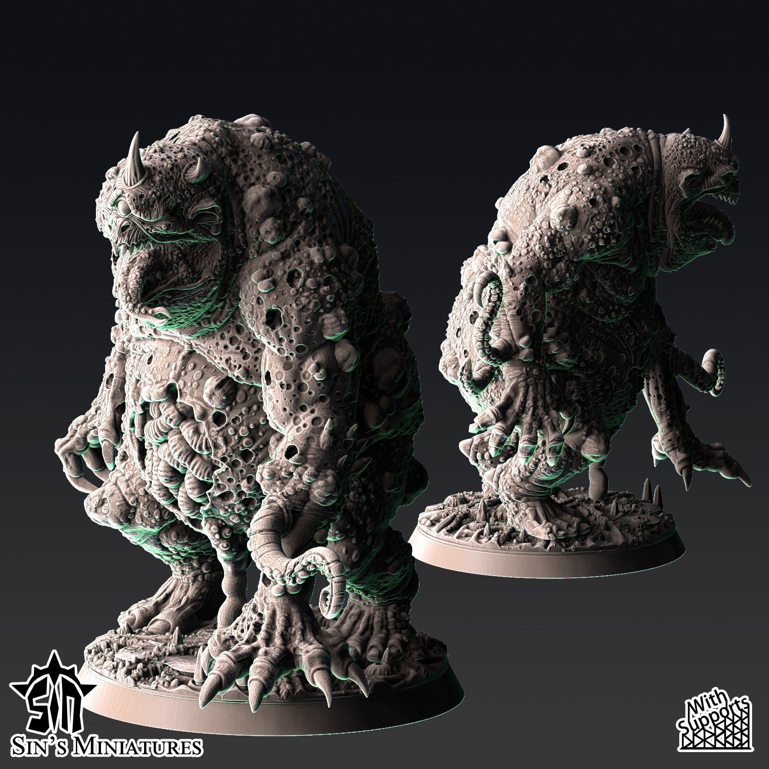 Miniatura Ogros de la Plaga Reinos del Caos resina 32mm sin pintar - Drakholm