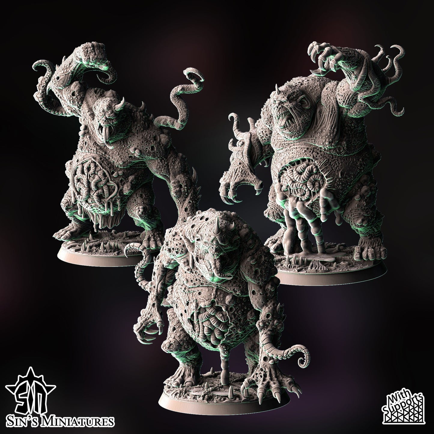 Miniatura Ogros de la Plaga Reinos del Caos resina 32mm sin pintar - Drakholm