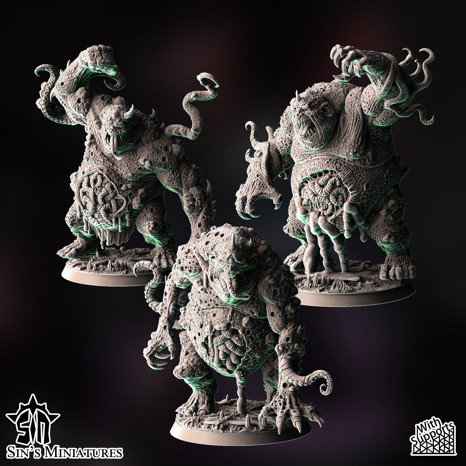 Miniatura Ogros de la Plaga Reinos del Caos resina 32mm sin pintar - Drakholm