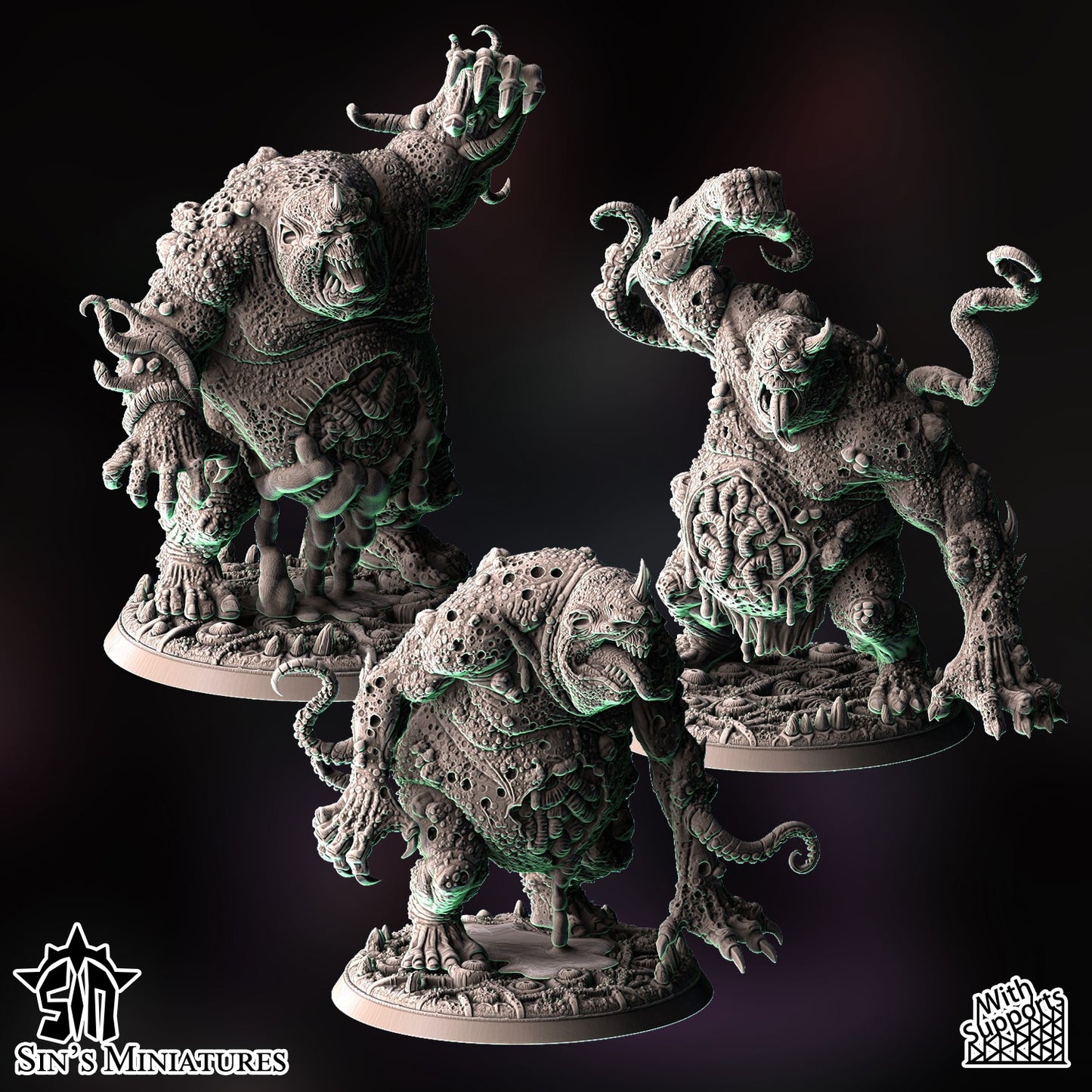 Miniatura Ogros de la Plaga Reinos del Caos resina 32mm sin pintar - Drakholm
