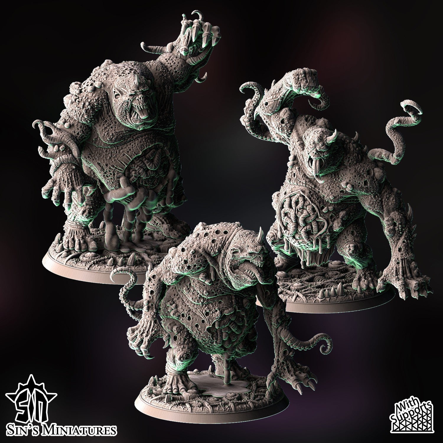 Miniatura Ogros de la Plaga Reinos del Caos resina 32mm sin pintar - Drakholm