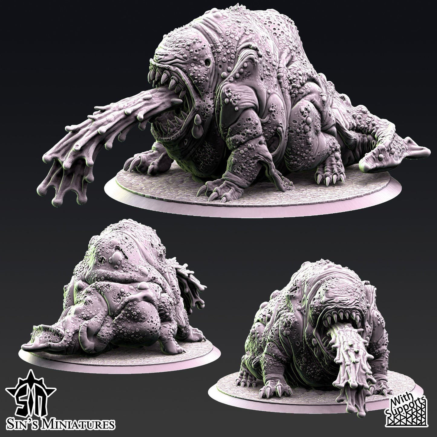 Miniatura Hechicero de la Plaga sobre Horror de la Enfermedad Reinos del Caos resina 32mm sin pintar - Drakholm