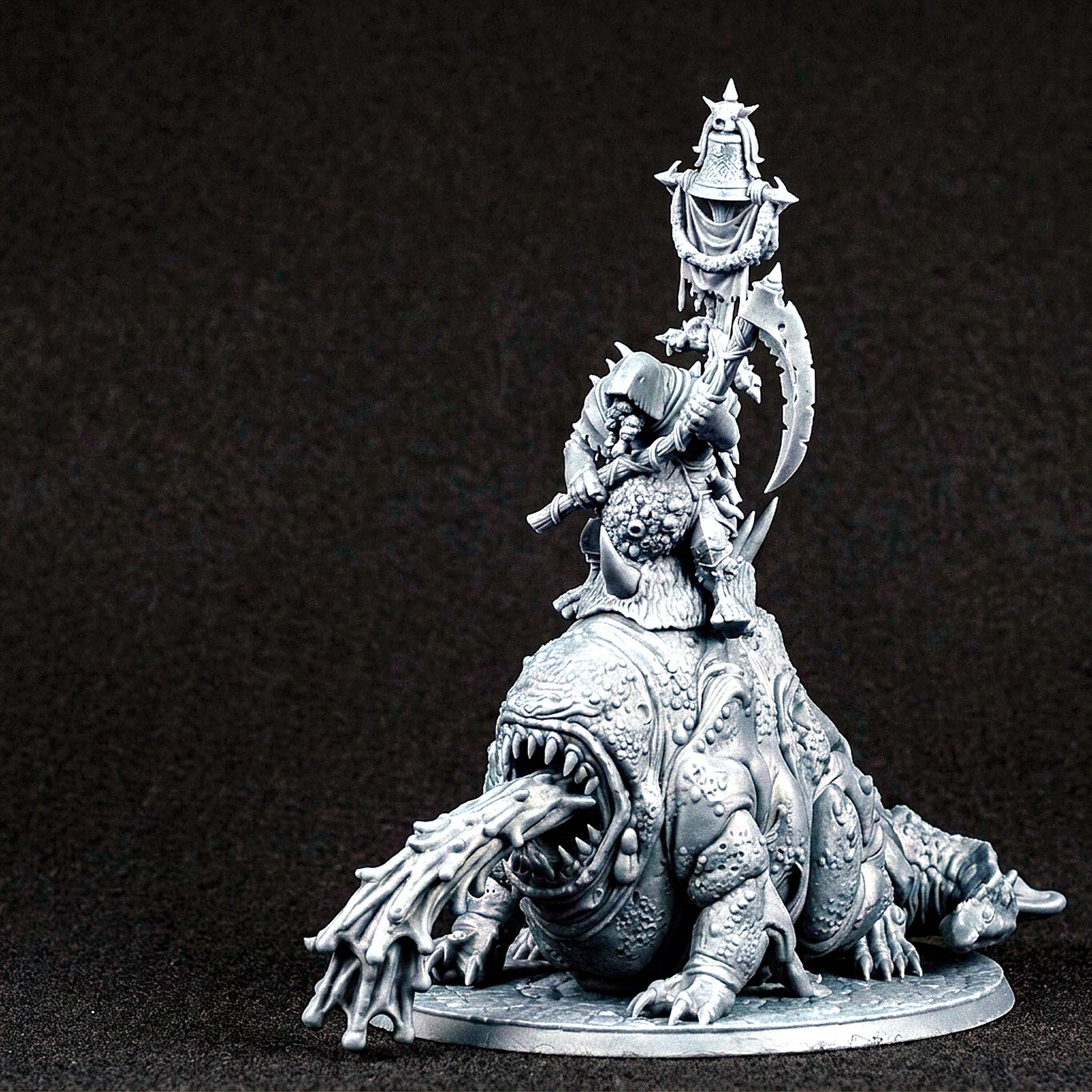 Miniatura Hechicero de la Plaga sobre Horror de la Enfermedad Reinos del Caos resina 32mm sin pintar - Drakholm
