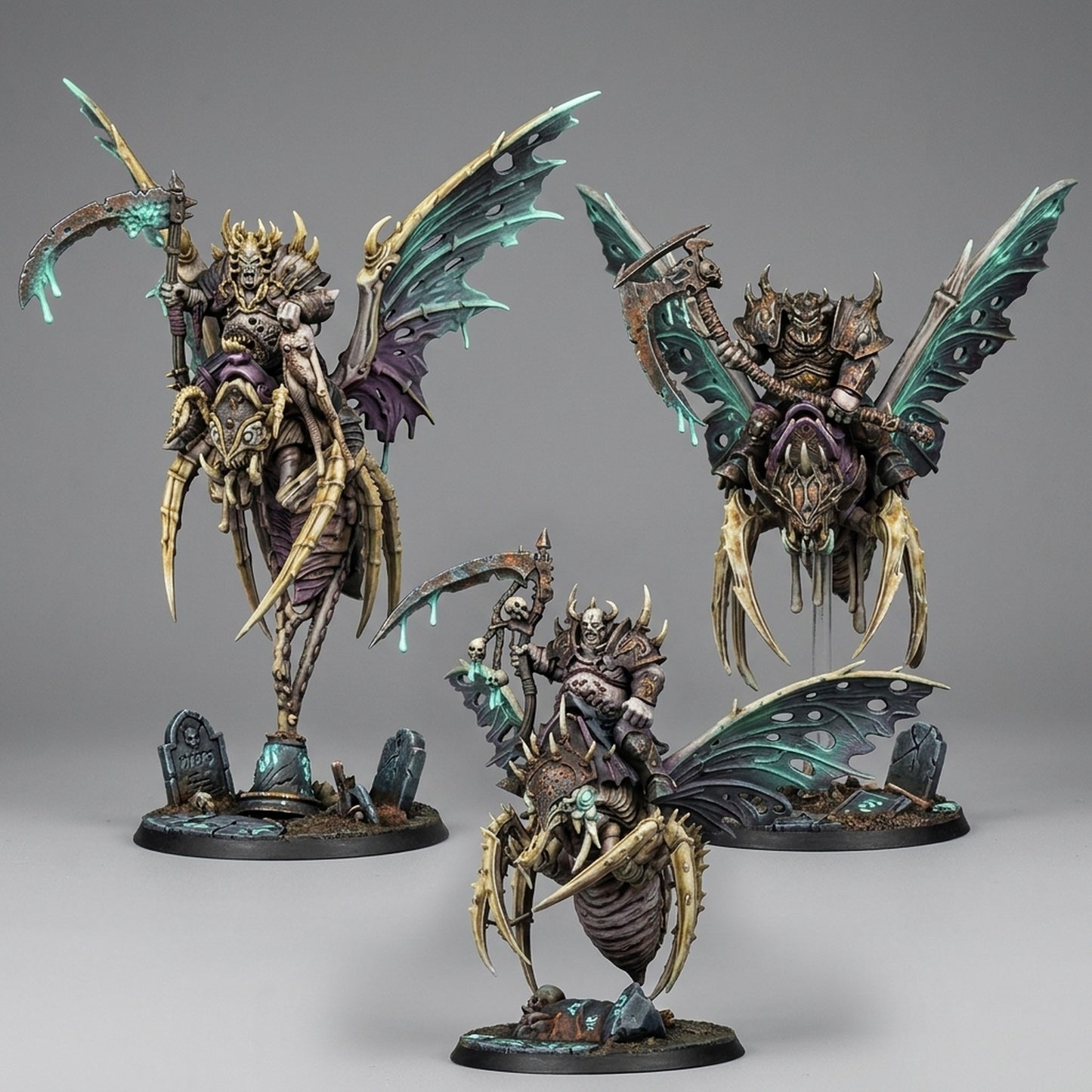 Miniatura Guerreros de la Plaga sobre Moscas Pestilentes Reinos del Caos resina 32mm sin pintar - Drakholm