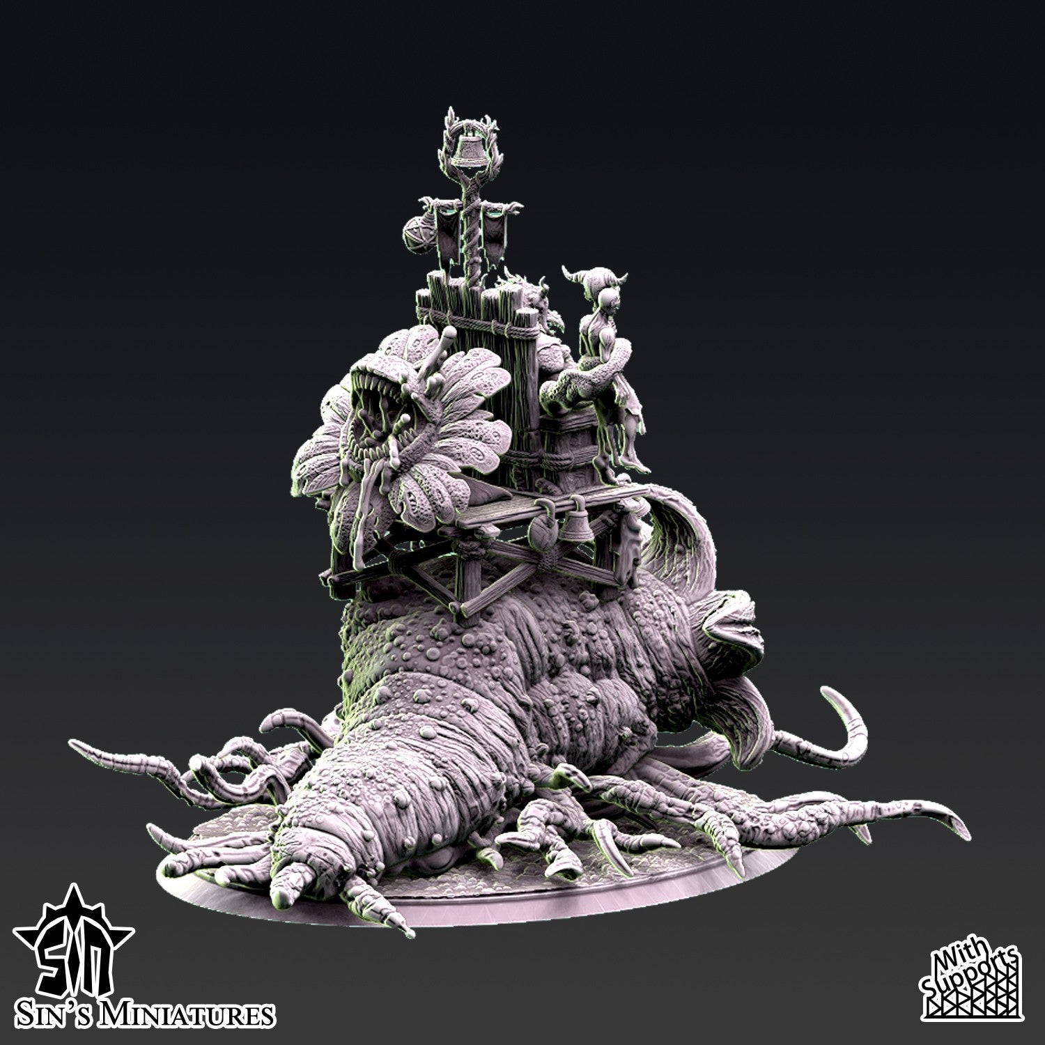 Miniatura Médico-Demonio sobre Horror Carnívoro Reinos del Caos resina 32mm sin pintar - Drakholm