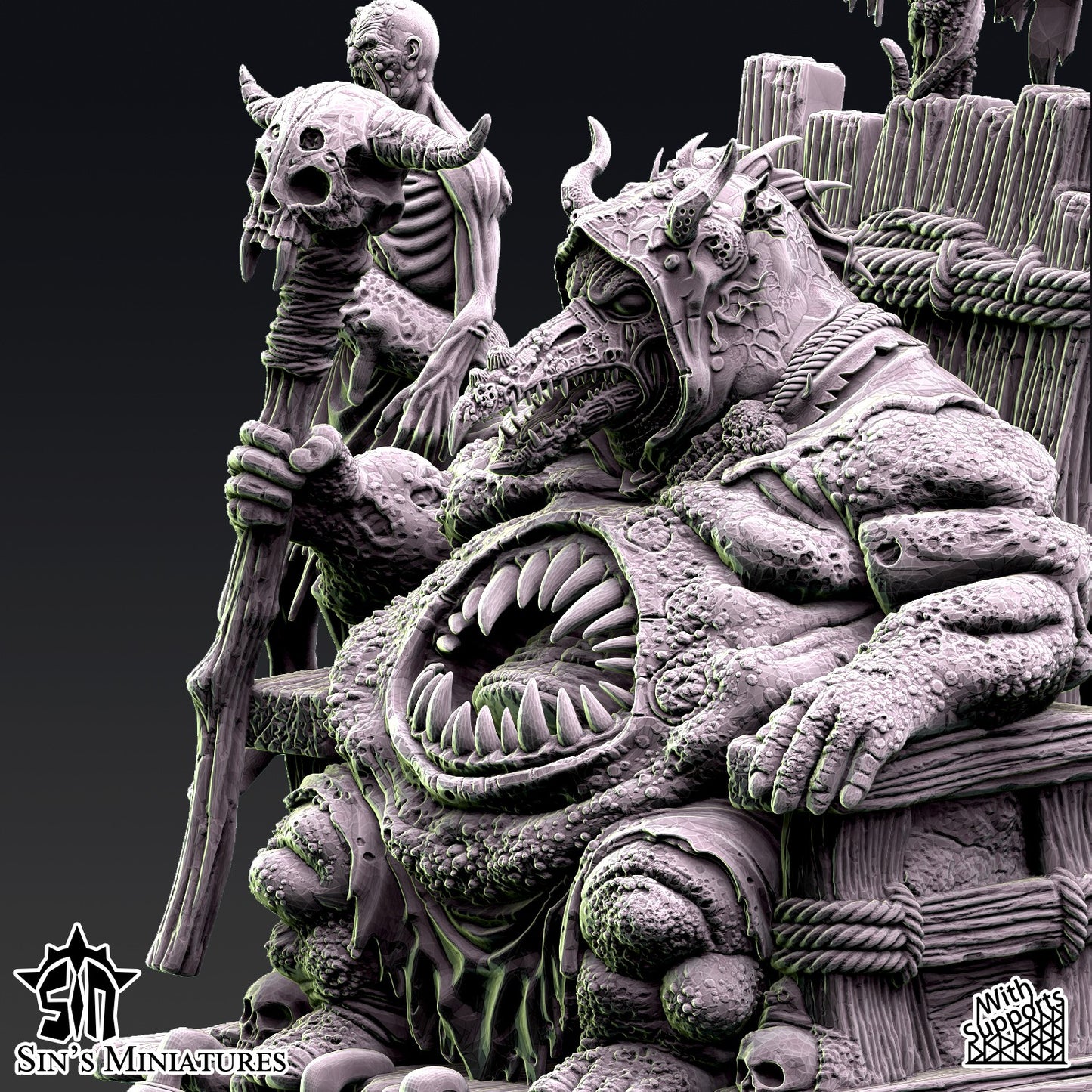 Miniatura Médico-Demonio sobre Horror Carnívoro Reinos del Caos resina 32mm sin pintar - Drakholm