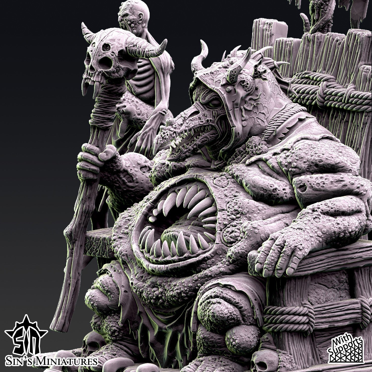 Miniatura Médico-Demonio sobre Horror Carnívoro Reinos del Caos resina 32mm sin pintar - Drakholm